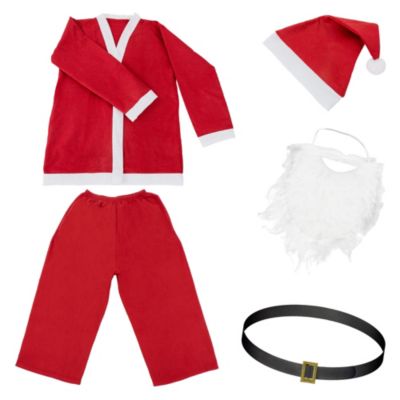 Costume de Père de Noel déguisement fête rouge-blanc taille unique S-XL 5 pièces