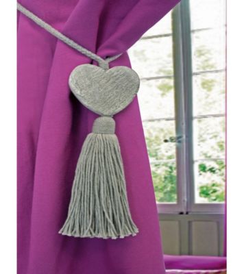 COSY - Embrasse Rideau Textile Pompon Cœur