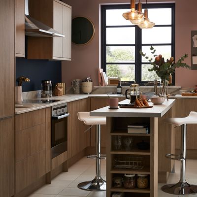 Côté de remplacement bas droit Goodhome Chia décor chêne clair H. 72 cm x l. 57 cm x Ep. 18 mm
