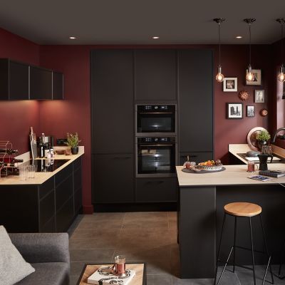 Côté de remplacement bas droit Goodhome Pasilla noir H. 72 cm x l. 57 cm x Ep. 18 mm