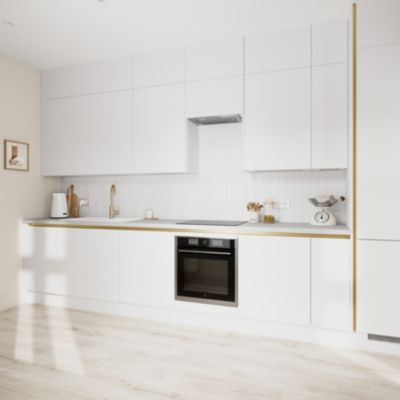 Côté de remplacement bas droit Goodhome Stevia blanc mat H. 72 x l. 57 x Ép. 1,8 cm