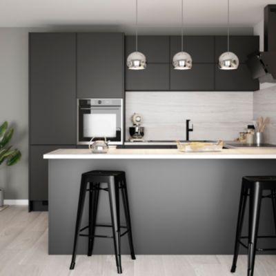 Côté de remplacement bas gauche Goodhome Pasilla noir H. 72 cm x l. 57 cm x Ep. 18 mm