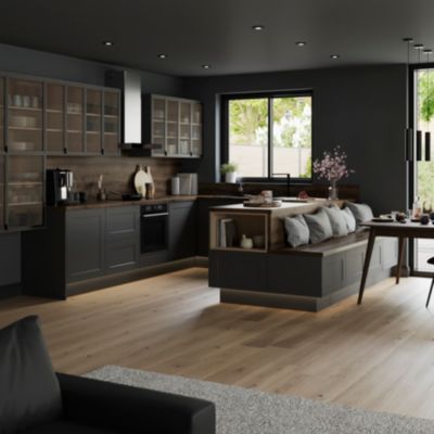 Côté de remplacement bas Goodhome Artemisia gris H. 87 cm x l. 59 cm x Ep. 18 mm