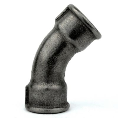 Coude 45 degrés grand rayon F/F fonte noire 33x42mm (1''1/4)