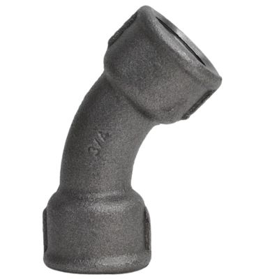Coude 45 degrés grand rayon F/F fonte noire 33x42mm (1''1/4)