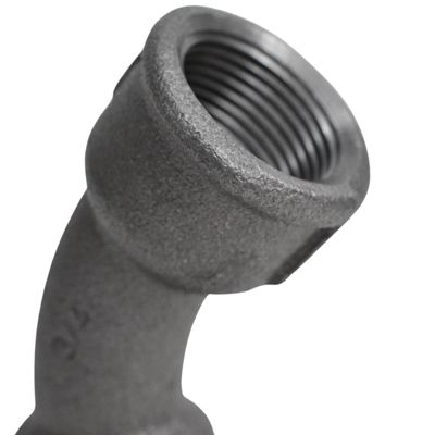 Coude 45 degrés grand rayon F/F fonte noire 33x42mm (1''1/4)