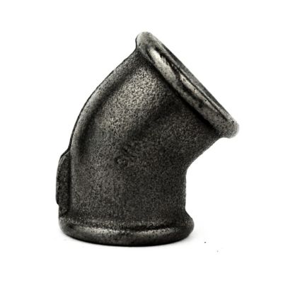 Coude 45 degrés petit rayon F/F fonte noire 20x27mm (3/4'')