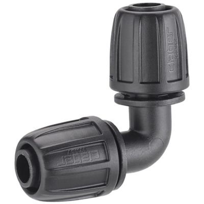 Coude 90° cannelé Ø13x16mm noir Claber