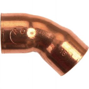 Coude cuivre 45 degrés double femelle a souder pour installation de plomberie ou chauffage pour tube cuivre de 52