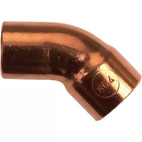 Coude cuivre 45 degrés mâle femelle a souder laiton pour installation de plomberie ou chauffage pour tube cuivre de 42