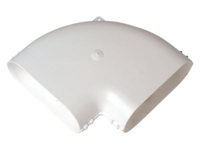 Coude horizontal Aldes 200 x 60 mm blanc