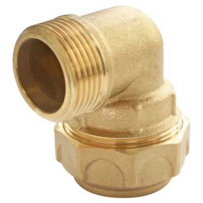 Coude laiton pour PE Ø20 - Mâle 15/21 (1/2")