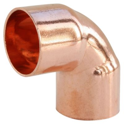 Coude petit rayon à souder embouts femelles angle 90° pour tube cuivre Ø14, lot de 2