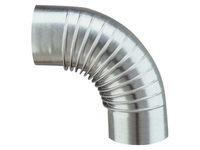Coude plissé aluminié 90° ø125 mm Interplast