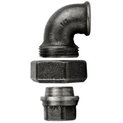 Coude union F/F fonte noire 20x27mm (3/4'')