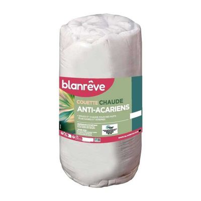 Couette chaude anti-acariens - 400 gr/m² - BLANREVE - 140 x 200 cm - Blanc