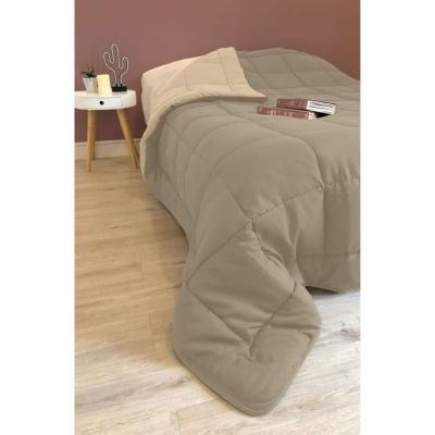 Couette chaude Microfibre Taupe & Lin 140 x 200 cm