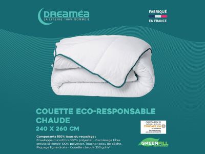 BLANREVE Couette extra chaude en microfibre - 240 x 260 cm - Blanc pas cher