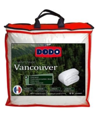 Couette chaude Vancouver - 220 x 240 cm - 400gr/m² - Blanc - DODO ...