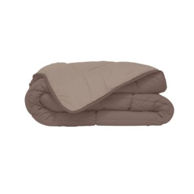 Couette d'été en microfibre bicolore (140x200 cm - Taupe)