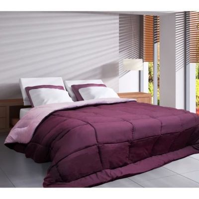 Couette Microfibre Prune & Parme 240 x 260 cm