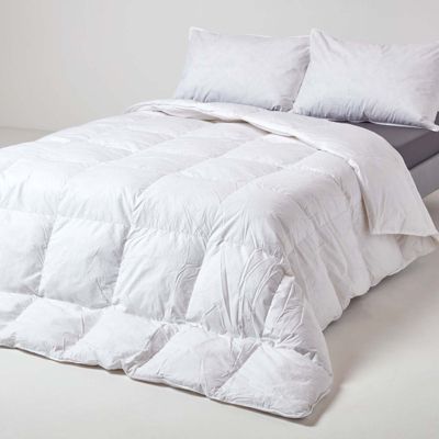Couette tempérée 260 x 220 cm en duvet et plumes d'oie 10.5 Tog - HOMESCAPES
