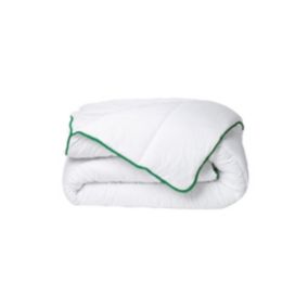 Couette tempérée traitement anti-acariens naturel de DREAMEA en microfibre - 220 x 240 cm - 300 gr/ m² - Biais vert - AZYLIA II