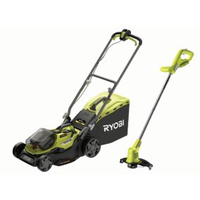 Coupe-bordures et tondeuse hybride Ryobi (avec 2 batteries et 1 chargeur)