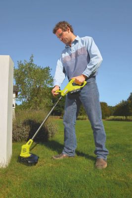 Coupe-bordures et tondeuse hybride Ryobi (avec 2 batteries et 1 chargeur)
