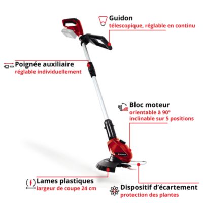 Coupe-bordures sans fil sans batterie 18 V, largeur de coupe avec fil 240 mm, Einhell GE-CT 18 Li-Solo