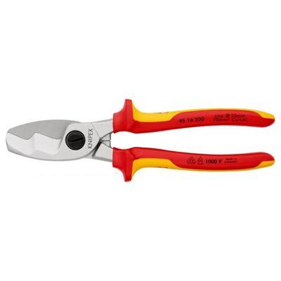Coupe-câbles KNIPEX double tranchant isolés 1000 V - 200 mm - capacité 70 mm² - modèle 95 16 200