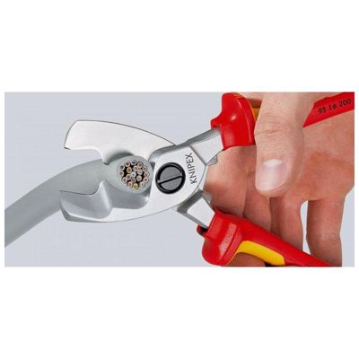 Coupe-câbles KNIPEX double tranchant isolés 1000 V - 200 mm - capacité 70 mm² - modèle 95 16 200