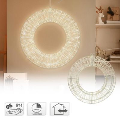 Couronne avec 1440 LEDs de Noel blanc chaud décoration lumineuse ronde 50 cm