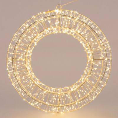 Couronne avec 1440 LEDs de Noel blanc chaud décoration lumineuse ronde 50 cm