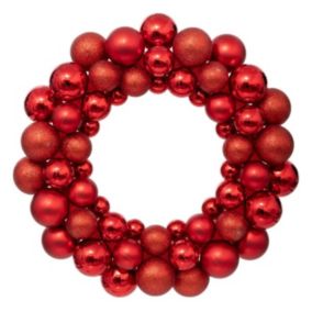 Couronne "Boule de Noël" 35cm Rouge