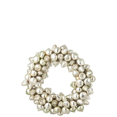 Couronne de boule de Noël en verre argenté D.30 cm