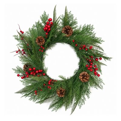 Couronne de Noël artificielle avec baies rouges D 45 cm - Little Grove