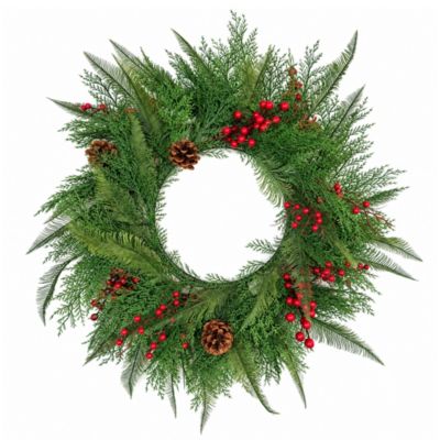 Couronne de Noël artificielle avec baies rouges D 60 cm - Little Grove