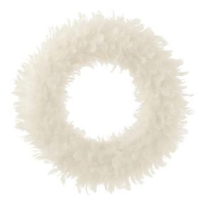 Couronne de Noël avec Plumes "Gina" 50cm Blanc