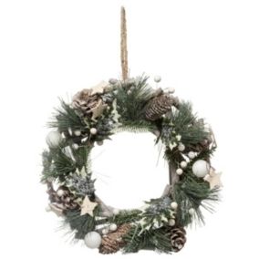 Couronne de Noël "Branches Naturelles" 32cm Vert