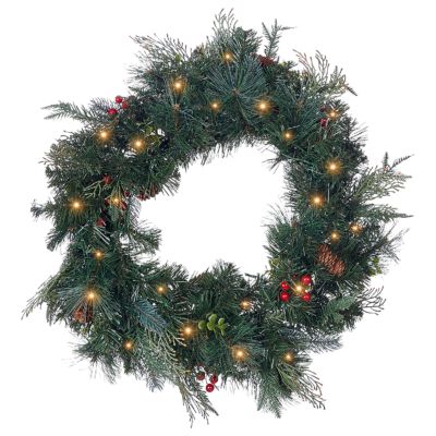 Couronne de Noël LED ELBRUS 60 cm Vert