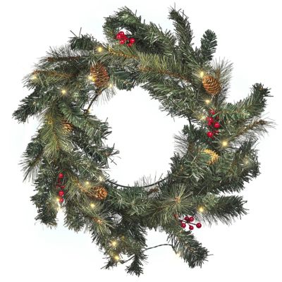 Couronne de Noël LED TENALA 60 cm Vert