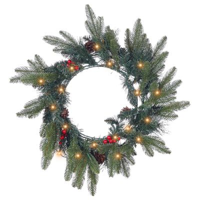 Couronne de Noël LED WHITEHORN 50 cm Vert foncé