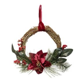 Couronne de Noël Poinsettia "Soir" 38cm Naturel