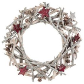 Couronne de Noël "Première étoile" 32cm Gris