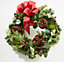Couronne de Noël avec ornements coloris rouge, diam. 50 cm