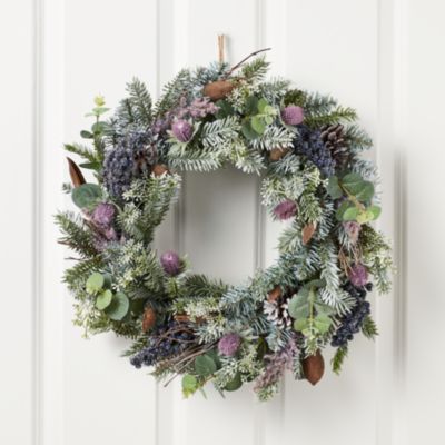 Couronne de Noël avec ornements coloris violet et parme, diam. 50 cm