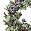 Couronne de Noël avec ornements coloris violet et parme, diam. 50 cm