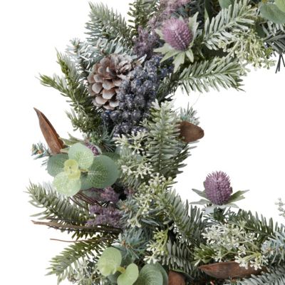 Couronne de Noël avec ornements coloris violet et parme, diam. 50 cm