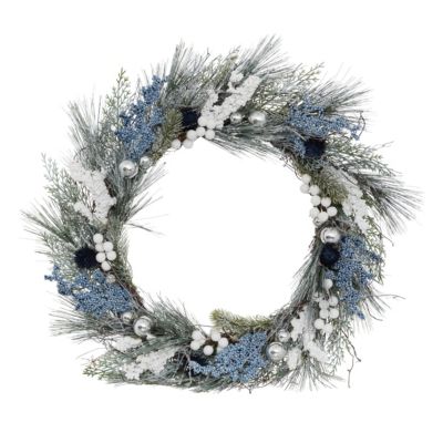 Couronne de noël bleu et blanc ⌀50cm Feeric Light & Christmas